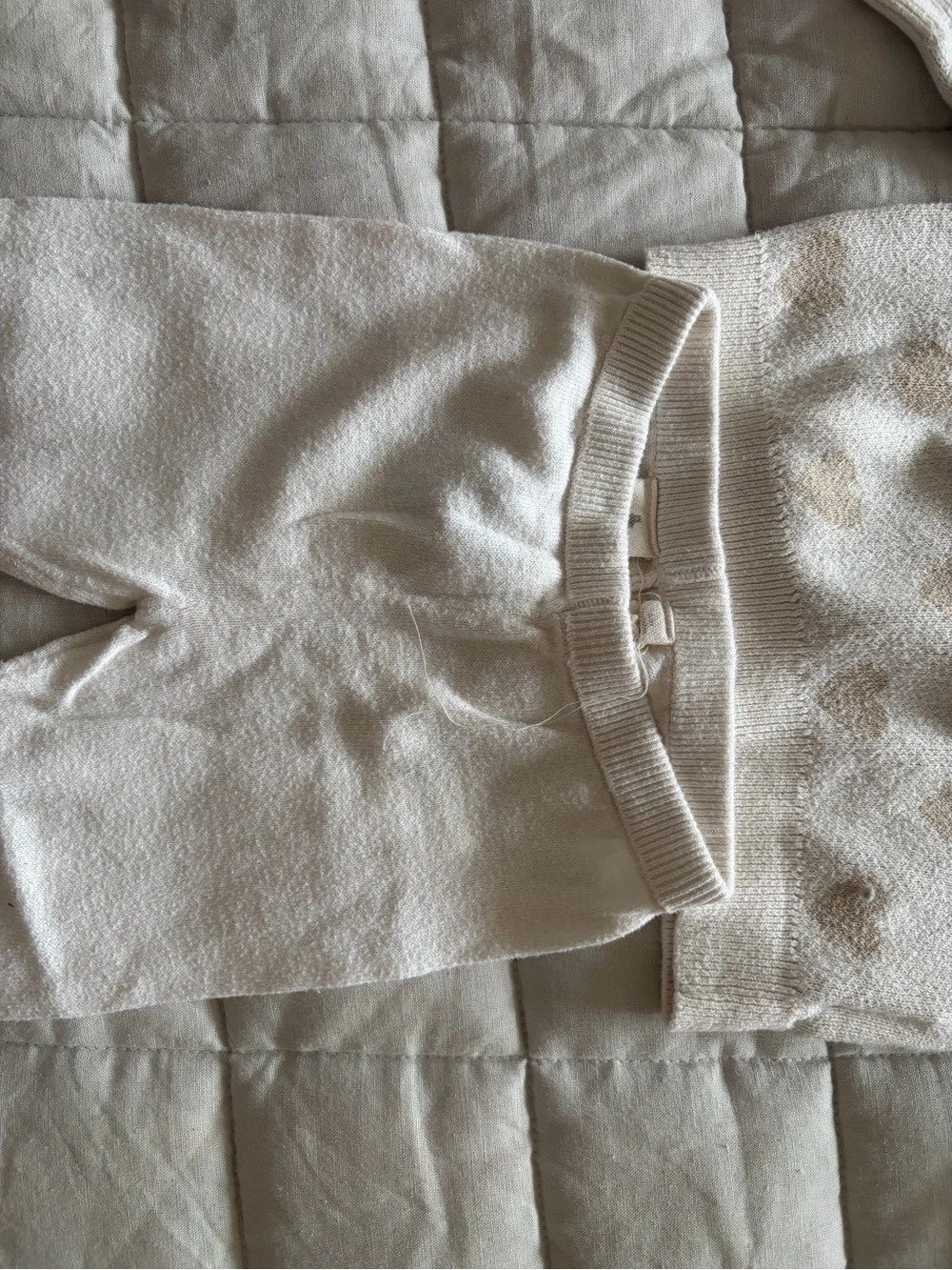 GAP Baby Cream Sweater with Beige Heart Pattern
